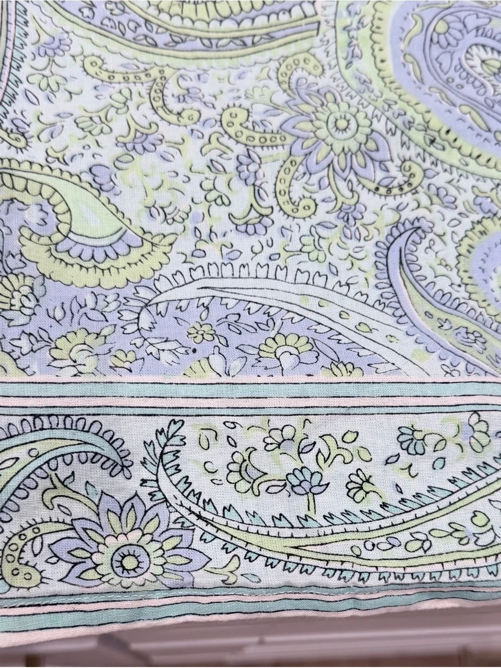 The Painted Cottage Tablecloth 72x48 Cotton Paisley Floral Boho India